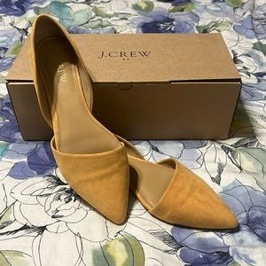 J. Crew Suede Zoe D’Orsay Flats, Yellow